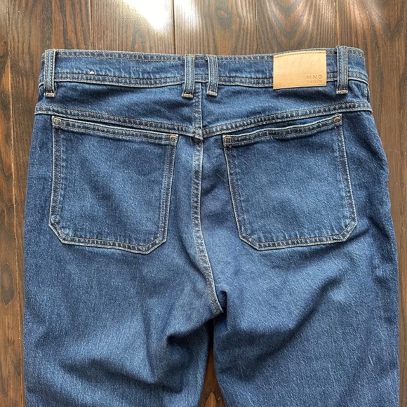 MNG Dark Wash Blue Denim Flared Jeans with Pockets - Size 8 - Picture 9 of 17